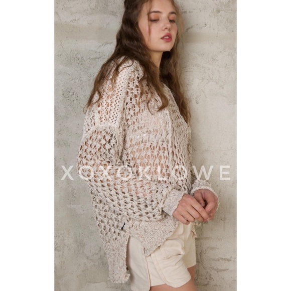 POL Natural Hooded Open Weave Summer Sweater - Picture 8 of 11